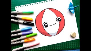 Como Dibujar Una Pelota De Playa Kawaii Dibujos Para Dibujar