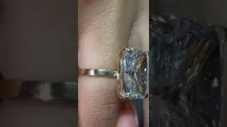 Radiant Cut Lab Grown Engagement Ring Gold Solitaire Wedding Ring