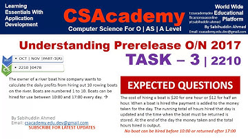TASK 3 EXPECTED QUESTIONS. CS 2210. ON 2017. By Sabihuddin Ahme