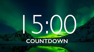 15 Minute Timer with Relaxing Music and Alarm (Northern Lights)