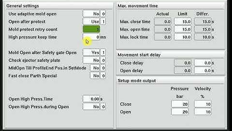 SETUP PAGE IN MOLD SETTING KEBA PLC 4
