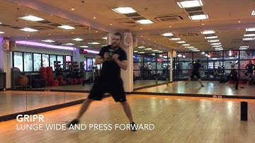 GRIPR lunge wide and press forward
