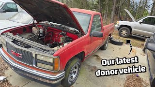 13yr old @Benjocold might finally have an engine for his OBS Chevy 😎