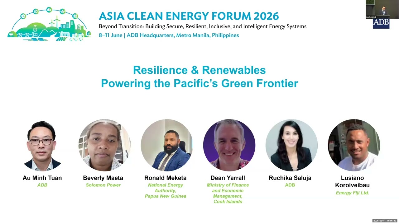 Sector/Thematic Session: Building Resilient and Circular Energy Pathways for Pacific Islands