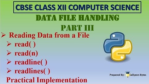 Reading Data from a File in Python | Data File Handling (Part 3) | CBSE Class 12 Computer Science