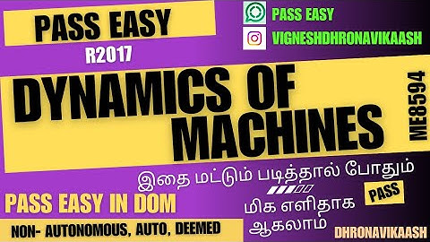 Pass easy in DOM | R0217 | Last Attempt | Dynamics of Machines | ME8594 | DHRONAVIKAASH