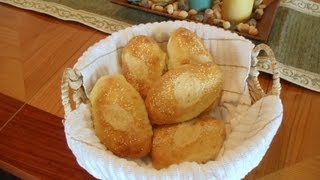 NoKnead Ciabatta Sandwich Rolls (baked on a baking stone) the Ultimate Ham Sandwich