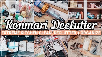 KONMARI METHOD CLEAN AND DECLUTTER WITH ME | KITCHEN DECLUTTER & ORGANIZATION | Konmari Declutter