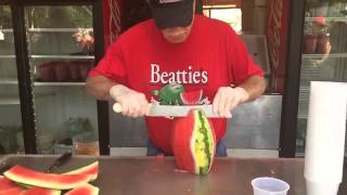 This simple technique will certainly help you save time when it comes
to slicing and preparing a watermelon. try out at home! credit
'micahmediachannel...