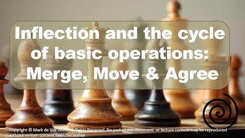 Ling2 and Ling3 Syntax - Lecture 8b: Inflection and the cycle of operations - Merge, Move & Agree