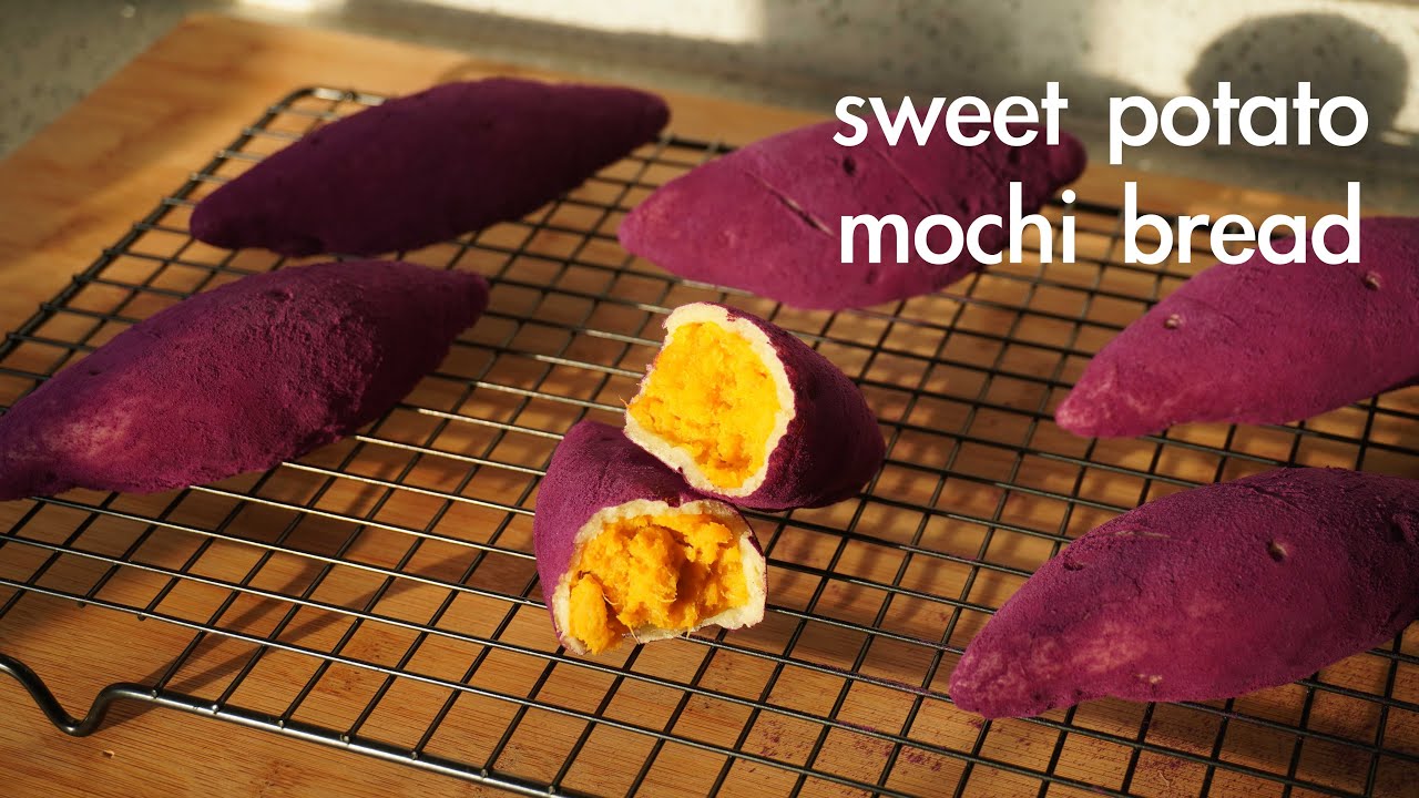 Sweet potato mochi bread looks and taste like a sweet potato🍠 红薯麻薯面包