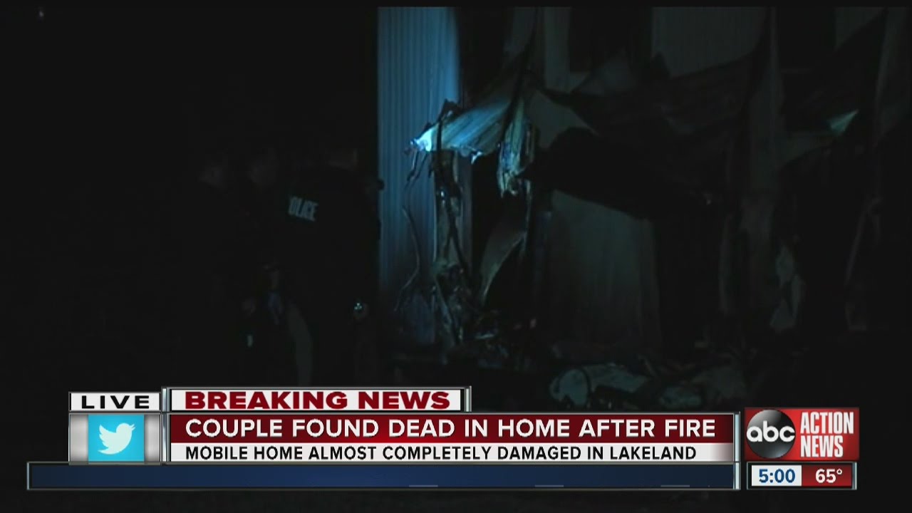 2 bodies, dog found dead after mobile home fire in Lakeland - YouTube