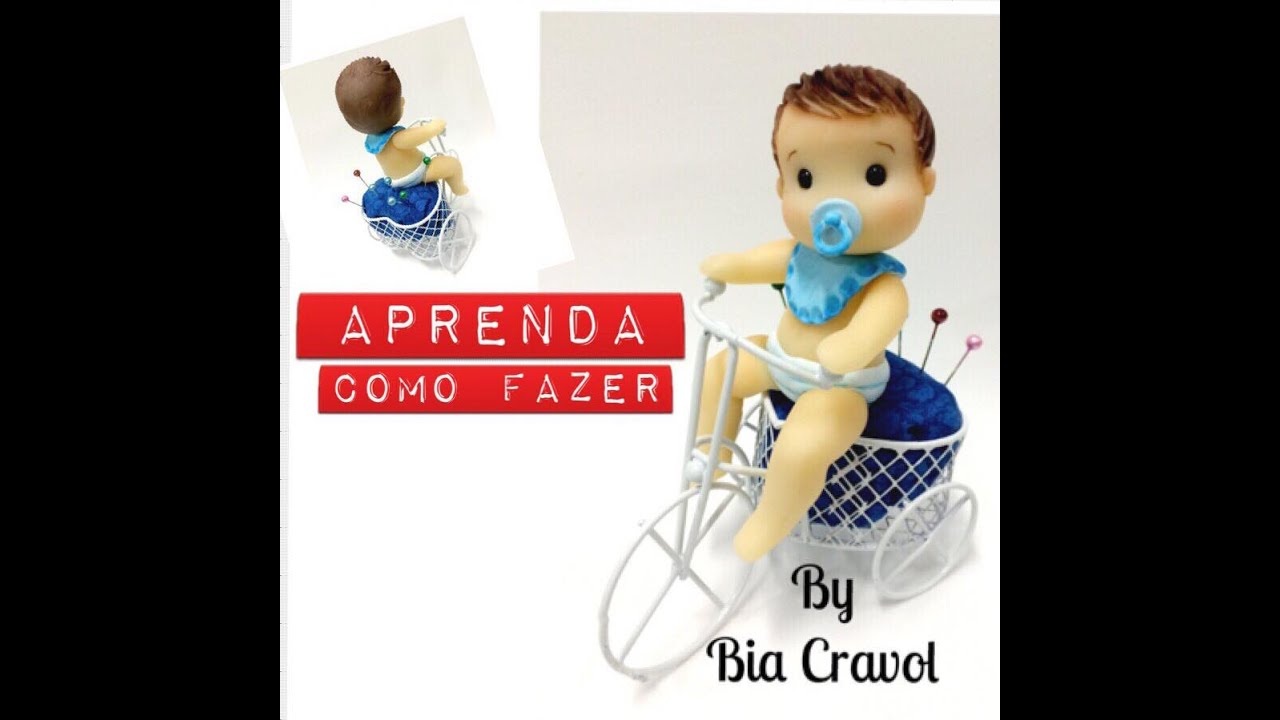 DIY- Lembrança Bebe Fofura Menino + biscuit para iniciantes + Porcelana fria + Bia Cravo