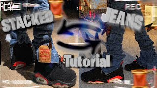 HOW TO MAKE STACKED JEANS | 2 WAYS | DIY TUTORIAL 👖🔥 Stack Of Jeans