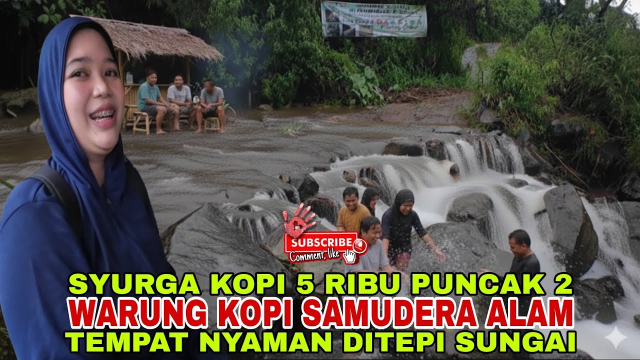 bikin betah‼️warung kopi samudera alam di hulu sungai Ciherang puncak 2 sukamakmur