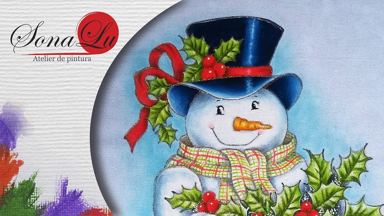 Aula 639 - Natal 2021 - Boneco de Neve com Arranjo em Pano de Prato