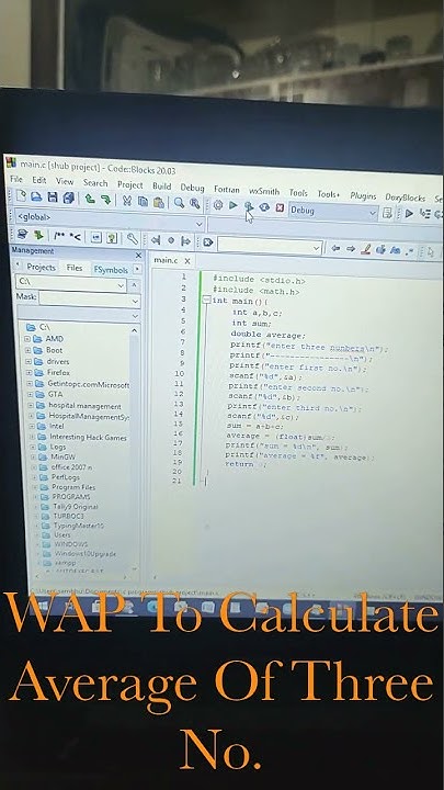 #C, programming, Write a program to Calculate Average of three numbers ...