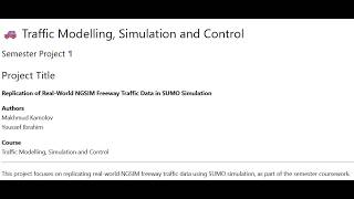 Replication of Real-World NGSIM Freeway Traffic Data in SUMO Simulation