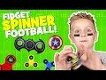 Fidget Spinner Football Game! DIY Spinner Challenge w/ Dad & Kids