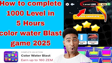 How to complete 1000 Level  color water blast game 2025