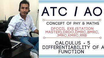 #ATC #AO #AAI #DFCCIL #PHYSICS - CALCULUS - 5 (DIFFERENTIABILITY OF A FUNCTION)