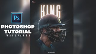 How to Design a Sports Poster in Photoshop | Virat Kohli Wallpaper Design #viratkohli #photoshop
