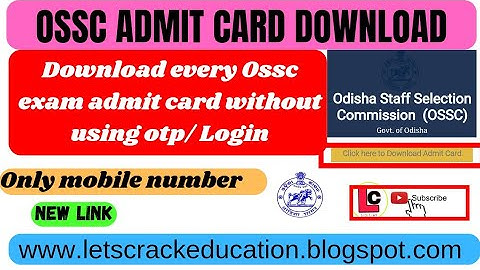 Ossc admit card download 2022 | new link download admit card 2022| ossc weo admit card download 2022