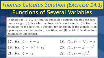 Thomas calculus exercise 14.1 Q17 to Q22 | Domian, Range and Level curves || Lec 5