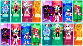 Sonic Shadow VS Gegagedigedagedago VS The Rise of DogDay VS Digital Circus - Tiles Hop EDM Rush