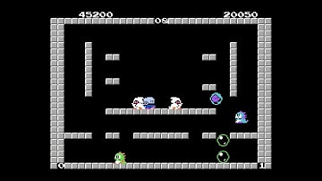 Bubble Bobble . Stage 8 . Two Players . Co-Op (NES) Played by Zeni & Frezhor