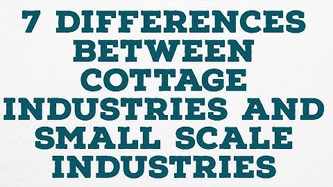 7 DIFFERENCES BETWEEN COTTAGE INDUSTRIES AND SMALL SCALE INDUSTRIES