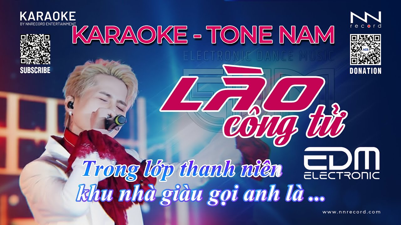 KARAOKE  - Lào Công Tử (EDM Remix) | Beat Cực Bốc, Dễ Hát |
