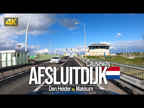 Afsluitdijk Dam - Driving the 32km Afsluitdijk from Den Helder to Makkum, Netherlands 🇳🇱