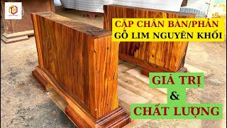 Báo giá Cặp Chân Bàn gỗ Lim nguyên khối giá rẻ | Đồ Gỗ Thế Hoàn