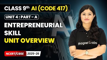 Entrepreneurial Skills - Unit Overview | Class 9 AI | Unit 4 (CODE 417) Part A | CBSE 2025-26