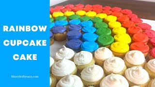 How To Make Rainbow Cupcake Cake {Rainbow Pull-Apart Cupcake Cake}!