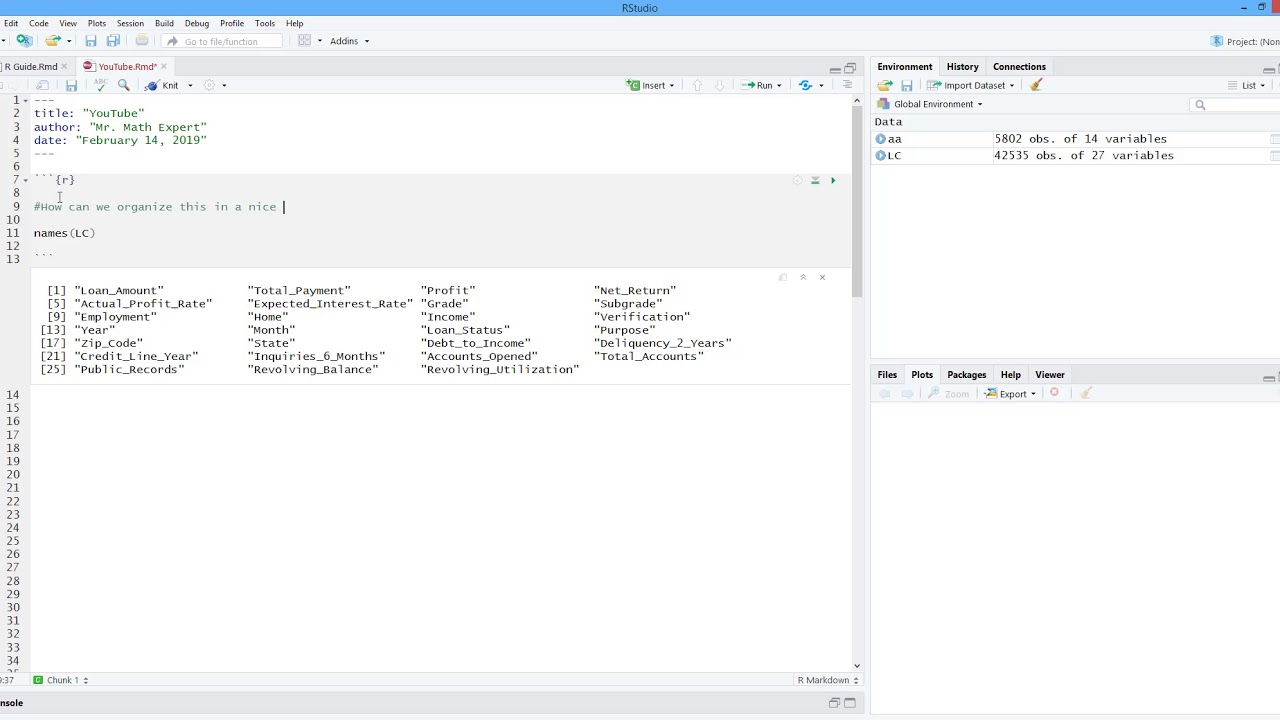How to Get a List of Variables in a More Organized Way in R. [HD] - YouTube