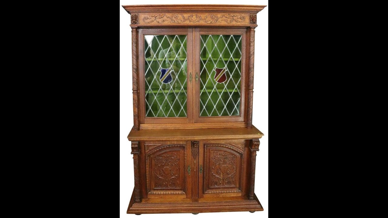 Stunning Antique Bookcase with Glass Doors | Vintage Find - YouTube