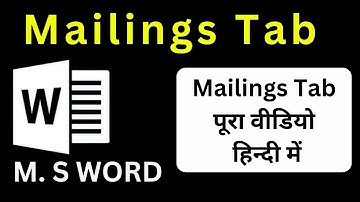 Mailings Tab in MS Word | How To Use Mailings Tab in MS Word | MS Word Mailings Tab in Hindi #msword