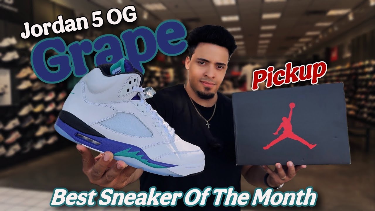 THEY'RE BACK ! Jordan 5 Grape 🍇 Pickup, Review + Lace Swap Look