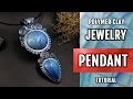 DIY How to make Moonstone Pendant. Indian Style. Polymer Clay Jewelry making. VIDEO Tutorial!