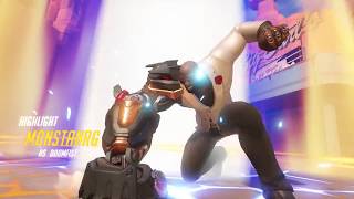[ PC ] Overwatch Competitive Route 66 Doomfist Highlight Quad Kill Feed