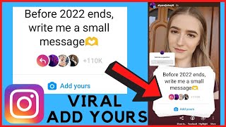 Before 2023 ends, write a small message Instagram Chain Story | Add Yours Viral Trending Sticker