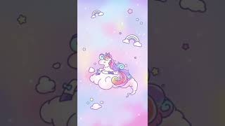 Cute anime rainbow pink unicorn