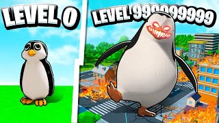 Upgrading STRONGEST In Roblox, a penguin into.
