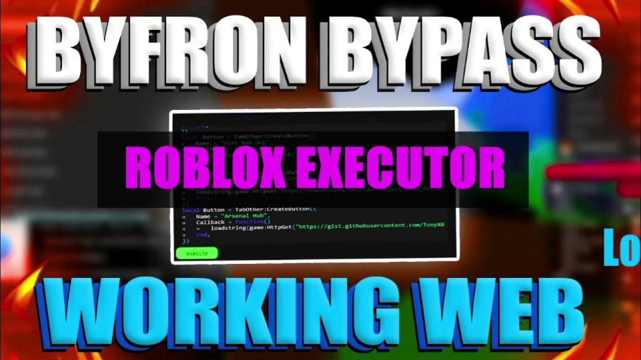 TUTORIAL - ROBLOX EXECUTOR 2023 WEB VERSION / BYFRON BYPASS UPDATE