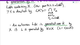 Chapter 4, Field Extensions, Subfield Generated by a Set