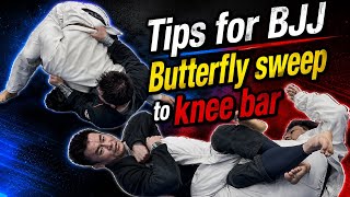 【Tips for BJJ】 バタフライスイープからのニーバー Butterfly sweep to Knee bar