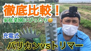 【草刈り】充電式バリカンvsトリマー徹底比較‼️家庭菜園にぴったりの除草・植木手入れ機