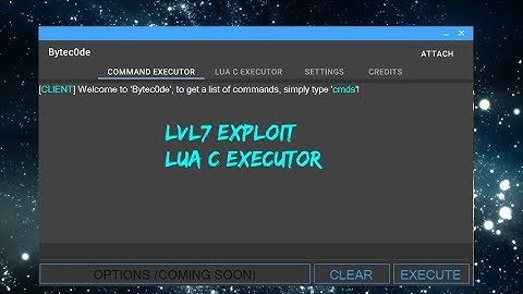 Roblox Exploit |Bytec0de Lvl7|120+cmds|Lua C Exe|